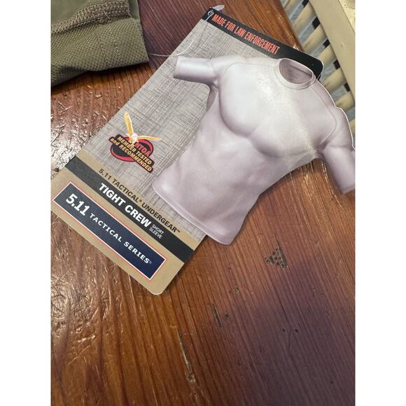 5.11 Tactical Brown Crew Neck Tight Mens Short Sleeve Size M Undergear NWT $65 - Picture 11 of 13